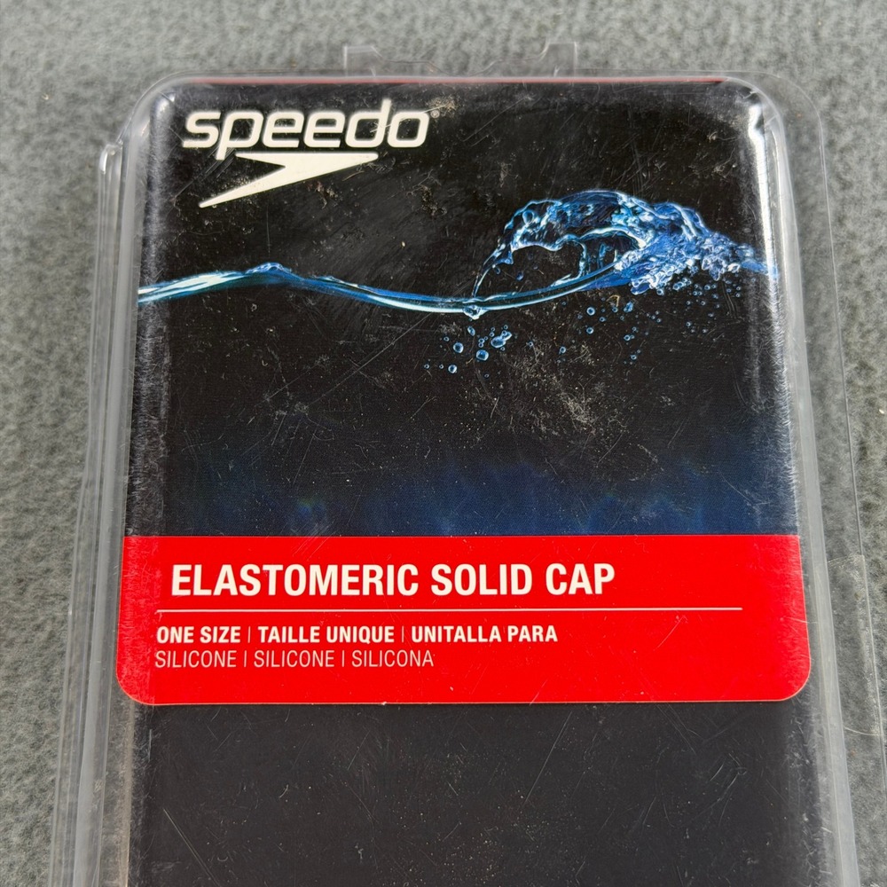 Speedo Elastomeric Solid Silicone Swim Cap Black One Size 8750192001